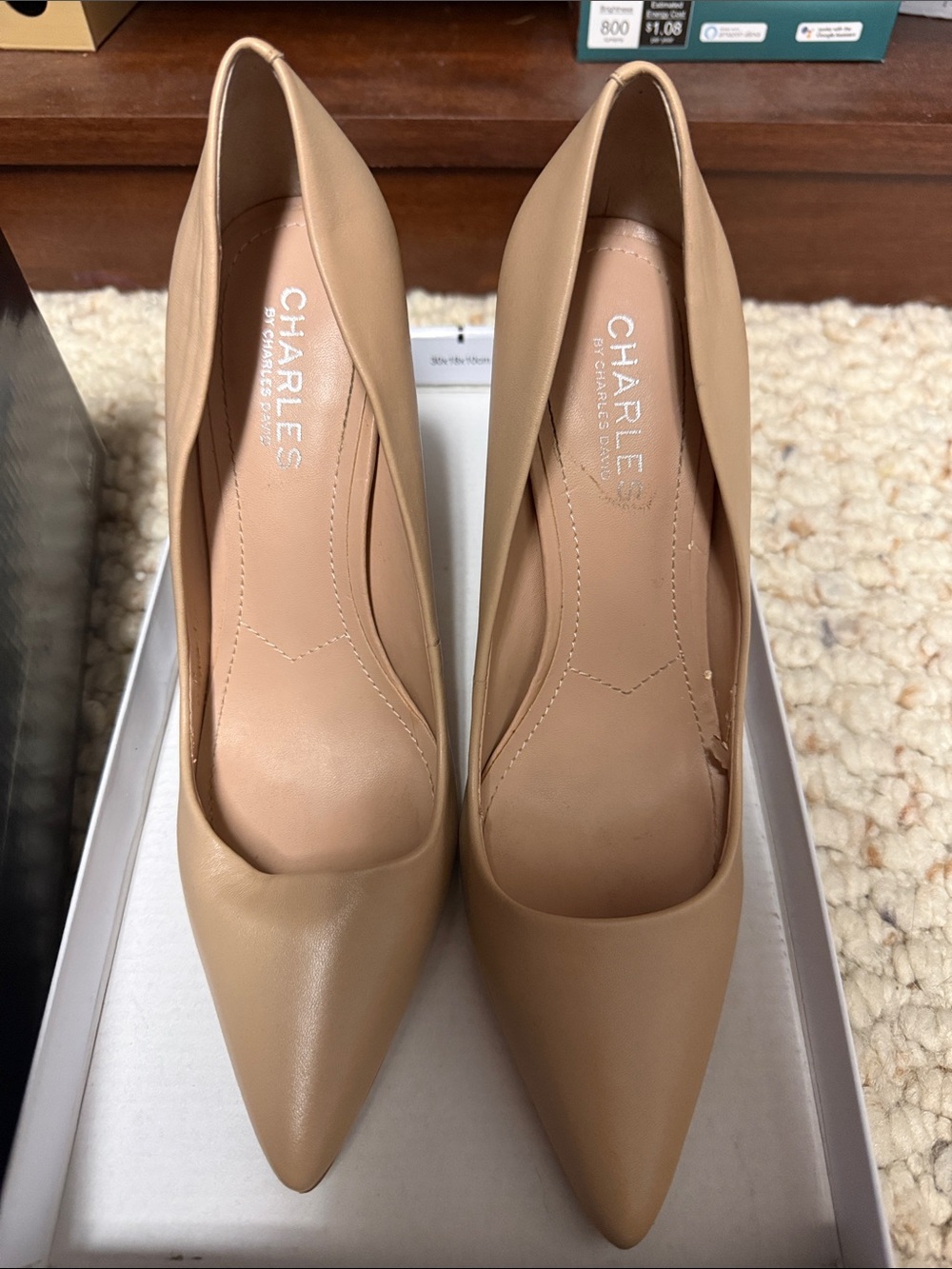 Charles By Charles David Beige Pointed-Toe Pumps